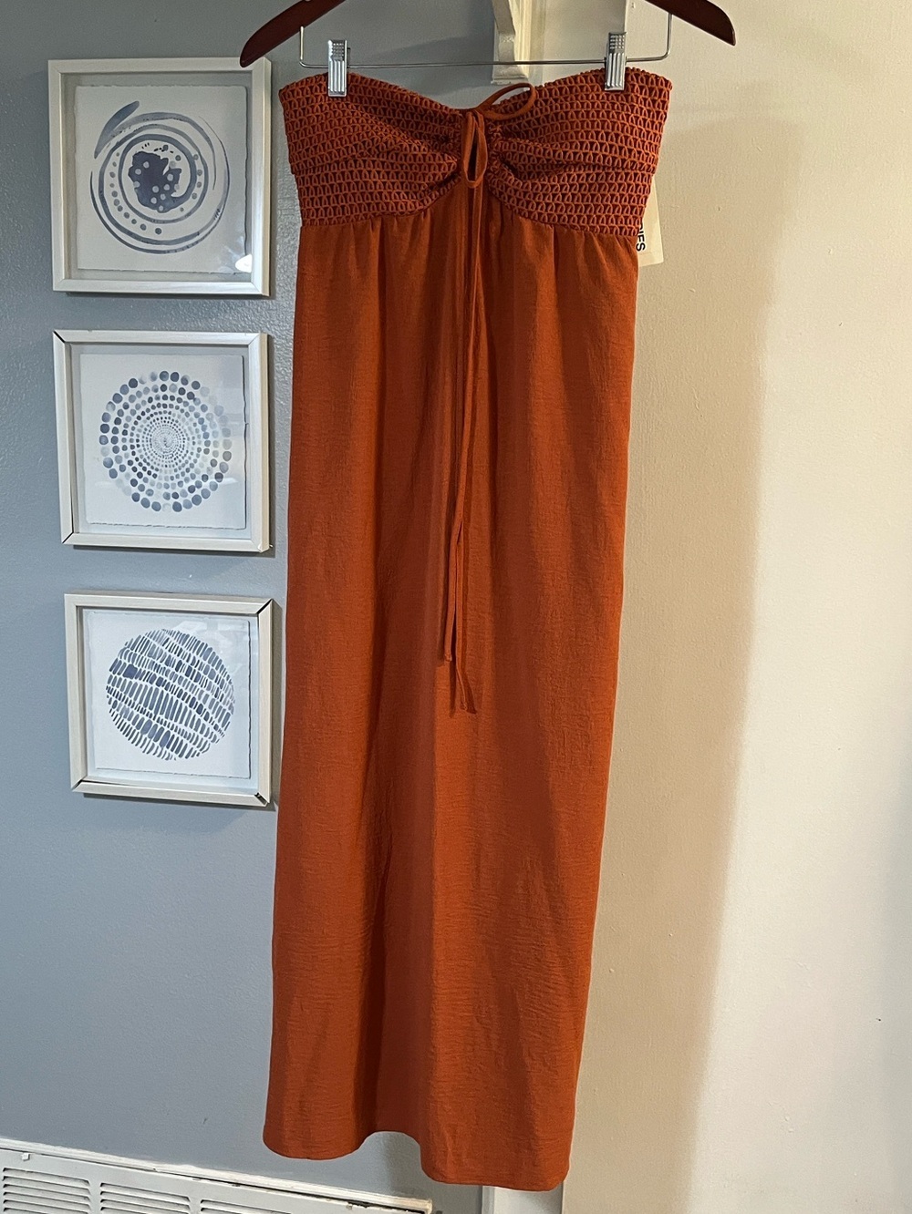 NWT No Boundaries Strapless Maxi Dress in Burnt Orange Size M